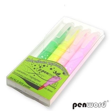 Penword, zakreślacze pędzelkowe, 4 kolory