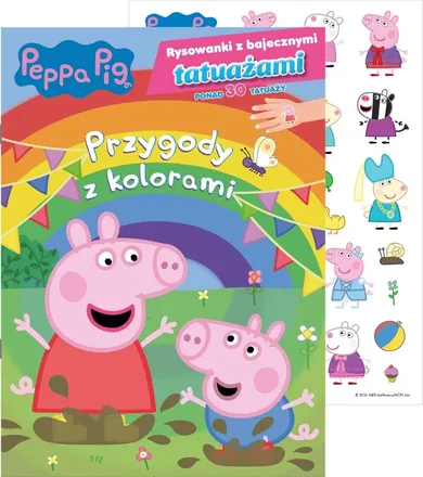 Peppa Pig. Rysowanki z bajecznymi tatuażami. Część 1. Przygody z kolorami