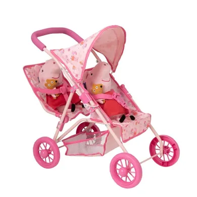 Peppa Pig, wózek spacerówka dla lalek, bliźniąt