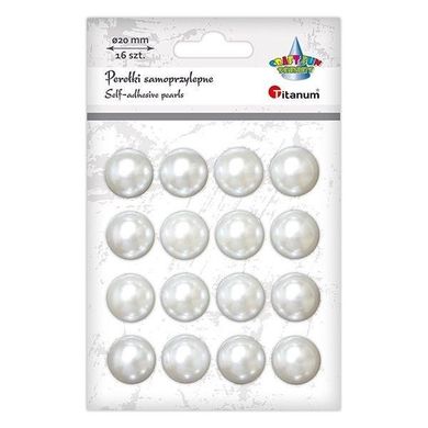 Perełki samoprzylepne, perłowe, 20 mm