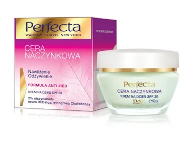 Perfecta, Cera Naczynkowa, krem nawilżenie-odżywienie, SPF 20, na dzień, 50 ml