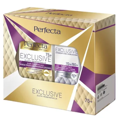 Perfecta, Exclusive 75+, zestaw: krem na dzień i na noc, 50 ml + krem pod oczy i na powieki, 15 ml