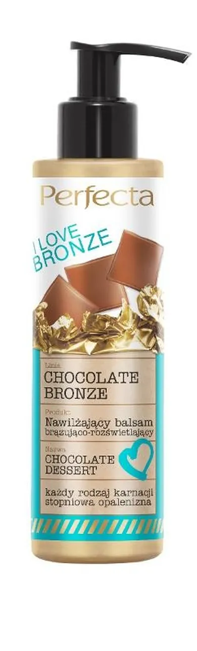 Perfecta, I Love Bronze, nawilżający balsam rozświetlająco-brązujący, chocolate dessert, 195ml