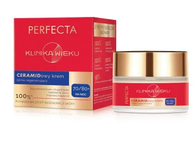Perfecta, Klinika Wieku, ceramidowy krem silnie regenerujący na noc 70-80+, 50 ml