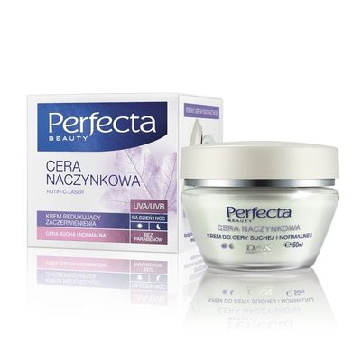 Perfecta, krem redukujący zaczerwienienia, cera naczynkowa, do cery suchej i normalnej, 50 ml