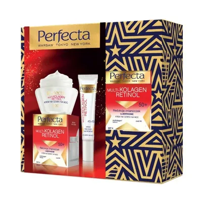 Perfecta, Multi-Kolagen Retinol 50+, krem na dzień i noc, 50 ml + krem pod oczy, 15 ml