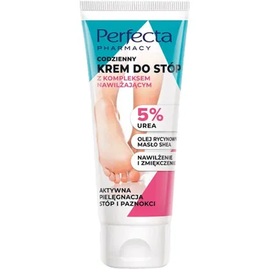 Perfecta, Pharmacy, codzienny krem do stóp z kompleksem nawilżającym 5% urea, 80 ml