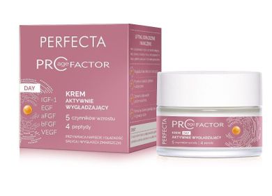 Perfecta, Pro Age Factor, krem aktywnie wygładzający na dzień, 50 ml