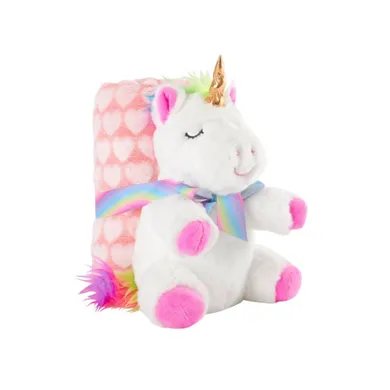 Perletti, Jednorożec Tiara, maskotka z kocem, różowy