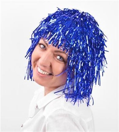 Peruka, disco, niebieska