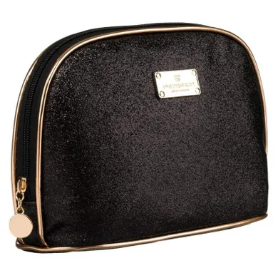 Peterson, kosmetyczka, 1-komorowa, brokatowa, czarna