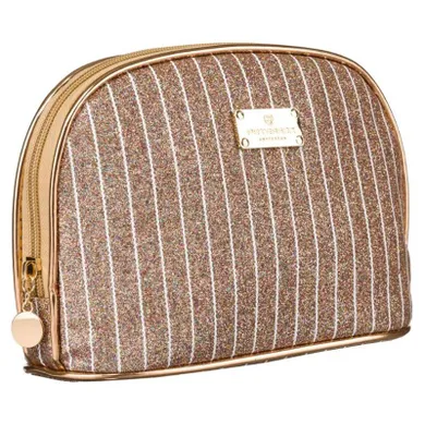 Peterson, kosmetyczka, 1-komorowa, brokatowa, różowe złoto