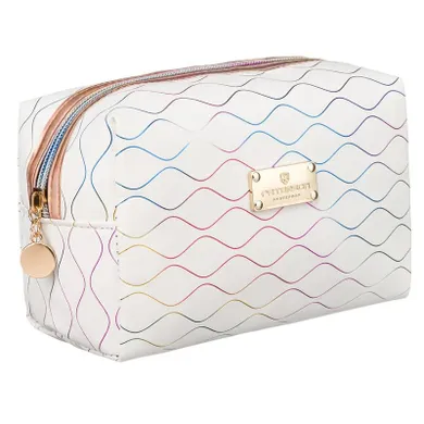 Peterson, kosmetyczka prostokątna, biało-kolorowa