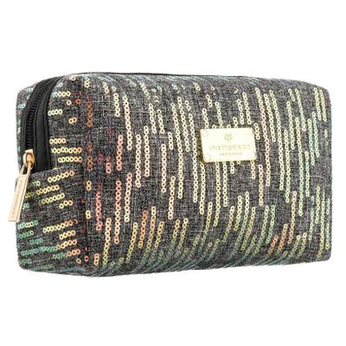 Peterson, kosmetyczka prostokątna, cekinowa, szara