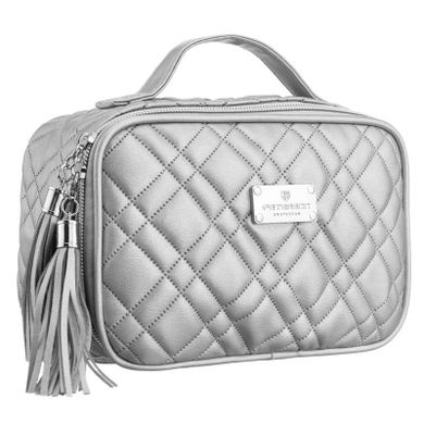 Peterson, kosmetyczka z uchwytem, tkanina syntetyczna, srebrna