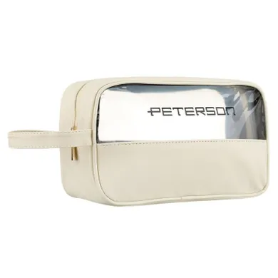 Peterson, kosmetyczka z uchwytem, z przezroczystym panelem, ecru