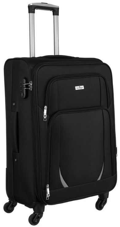 Peterson, miękka walizka podróżna, czarna, rozmiar M