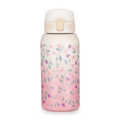 Petite&Mars, butelka termiczna ze stali nierdzewnej z ustnikiem, delicate flowers, 500 ml