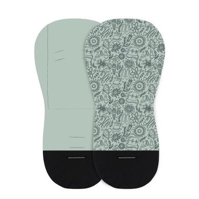Petite&Mars, dwustronna wkładka do wózka Foamy, bawełniana, green hipster