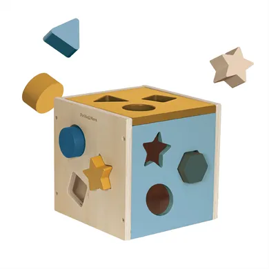Petite&Mars, Gravity Wood of Mars, drewniany sorter kształtów, Cosmic Blue