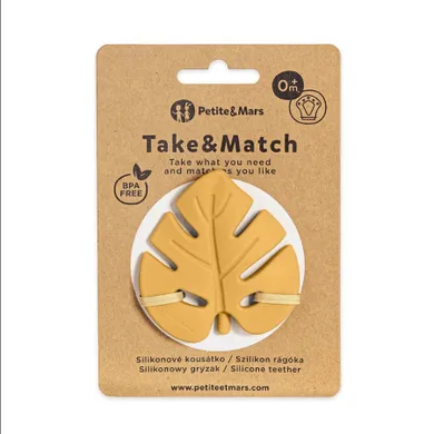 Petite&Mars, Take&Match, silikonowy gryzak, Intense Ochre, 6m+