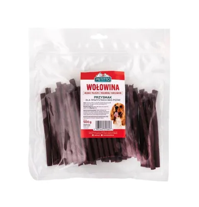 Petitto, miękkie paluszki z wołowiny, przysmak dla psa, 500g