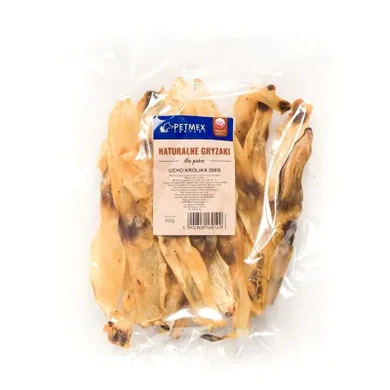 Petmex, gryzak dla psów, ucho królika, 200g