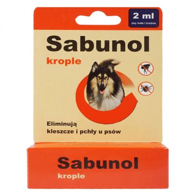 Pharmagrade, Sabunol, krople na pchły i kleszcze dla psa 10-20 kg, 1 szt., 2 ml