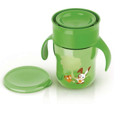 Philips Avent, kubek do nauki samodzielnego picia, zielony, 260 ml