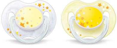 Philips Avent, nocny smoczek uspokajający, ze świecącym uchwytem, 0-6m, 2 szt.