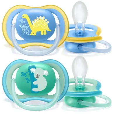 Philips Avent, Ultra Air, Deco, smoczek uspokajający, niebieski, 18m+, 2 szt.