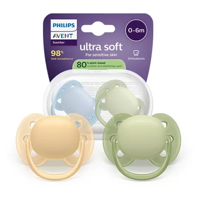 Philips Avent, Ultra Soft, smoczek ortodontyczny, 0-6 m, 2 szt.