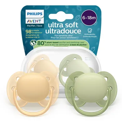 Philips Avent, Ultra Soft, smoczek ortodontyczny, 6-18 m, 2 szt.