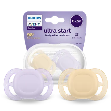 Philips Avent, Ultra Start, smoczek ortodontyczny, 0-2 m, 2 szt.