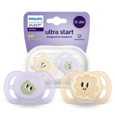 Philips Avent, Ultra Start, smoczek ortodontyczny, 0-2 m, 2 szt.