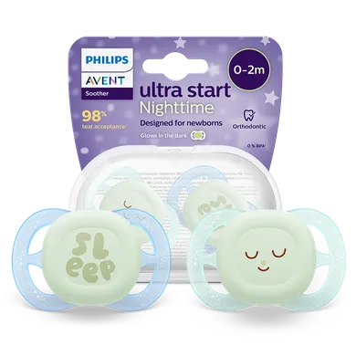 Philips Avent, Ultra Start, smoczek ortodontyczny, 0-2 m, 2 szt.