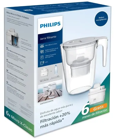 Philips, dzbanek filtrujący, biały, 2,6l + filtry, 6 szt.