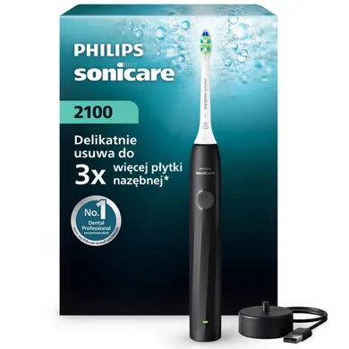 Philips, Sonicare 2100, szczoteczka soniczna, czarna, HX4021/02