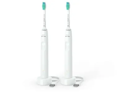 Philips Sonicare 3100, szczoteczka soniczna do zębów, biała, 2 szt.