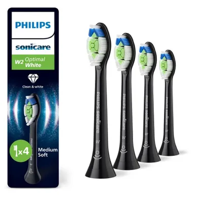 Philips, Sonicare, Optimal White Standard, końcówki do szczoteczki, czarne, 4 szt., HX6064/88