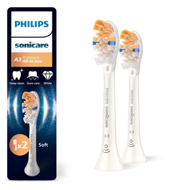 Philips, Sonicare, Premium ALL in ONE A3, końcówki do szczoteczki, białe, 2 szt., HX9092/87