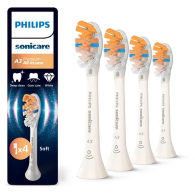 Philips, Sonicare, Premium ALL in ONE A3, końcówki do szczoteczki, białe, 4 szt., HX9094/87