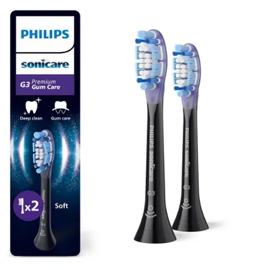 Philips, Sonicare, Premium Gum Care G3, końcówki do szczoteczki, czarne, 2 szt., HX9052/88