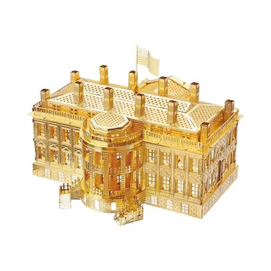 Piececool, Biały Dom, puzzle metalowe, model 3D, LED, 122 elementy