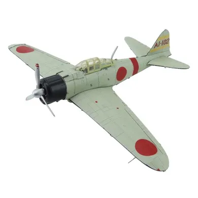 Piececool, Samolot Mitsubishi A6M, puzzle metalowe, model 3D, 29 elementów