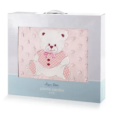 Pierre Cardin, kocyk dziecięcy, 110-140 cm, różowy