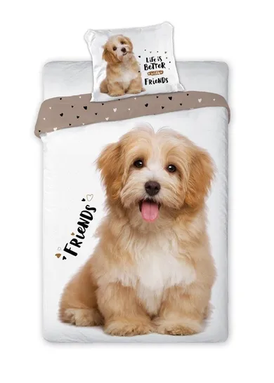 Piesek, 2-częściowy komplet pościeli bawełnianej, 140-200 cm