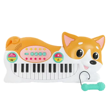 Piesek corgi, pianinko interaktywne z mikrofonem