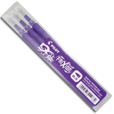 Pilot, FriXion, wkład do długopisów, fioletowy, 0,5 mm, 3 szt.
