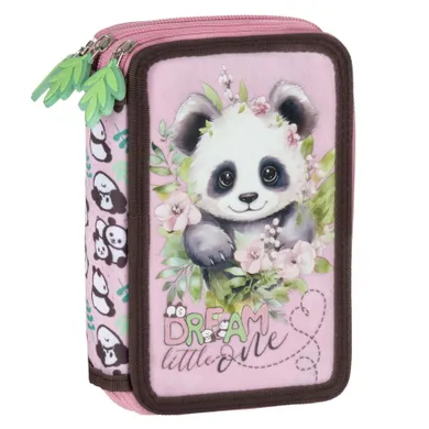 Piórnik rozkładany, potrójny, z wyposażeniem, Panda